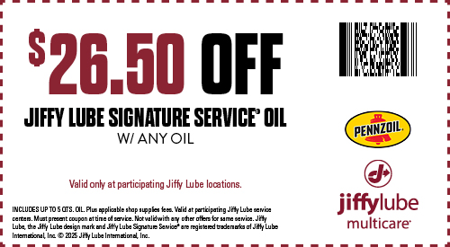 Jiffy Lube Oil Change Coupon